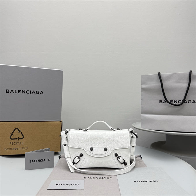 Balenciaga Women's Le City Flap Bag Nano White